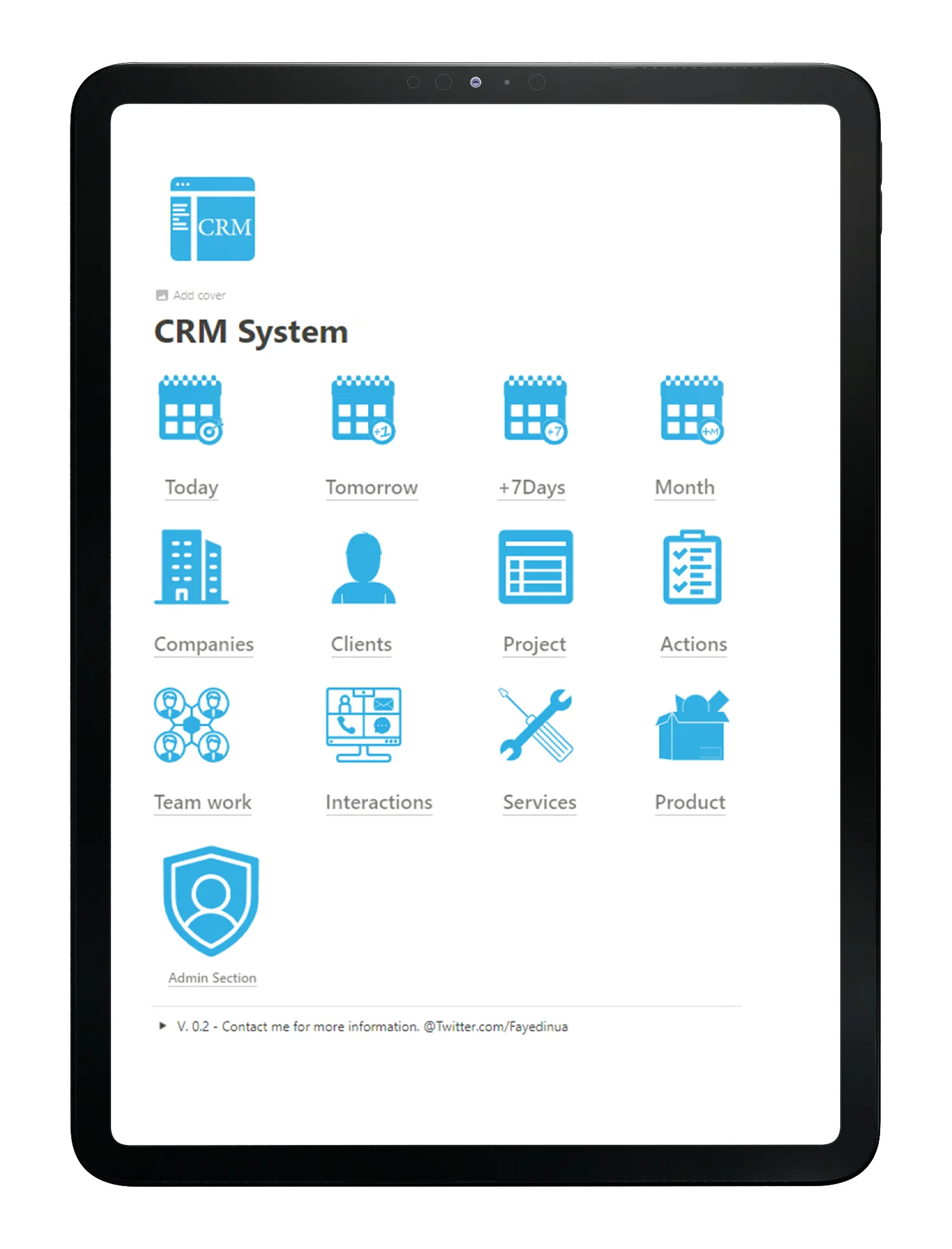 CRM system - notion template - fayed - fayedtion