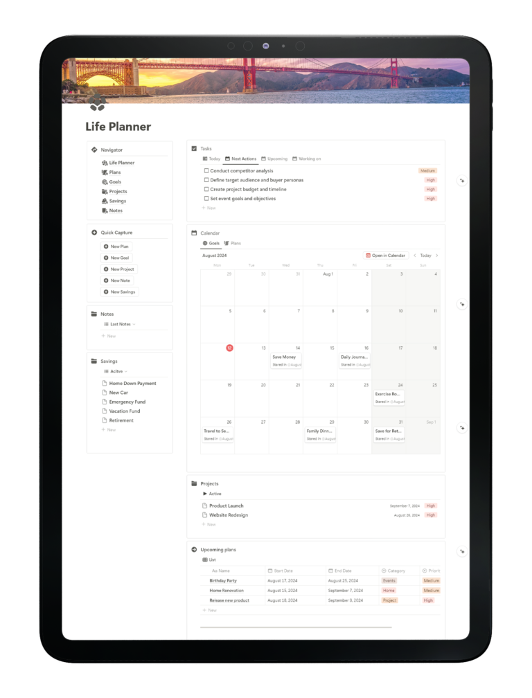 Products preview- life planner