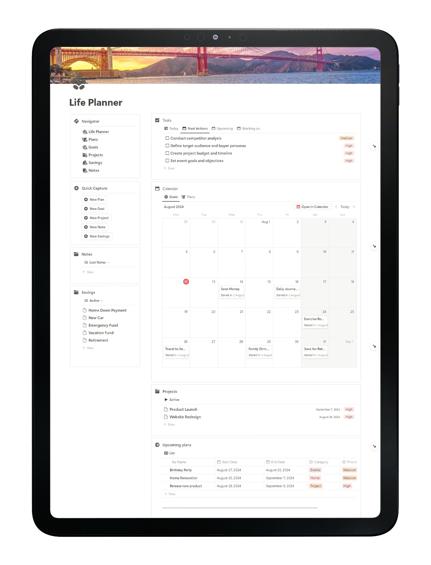 Products preview- life planner