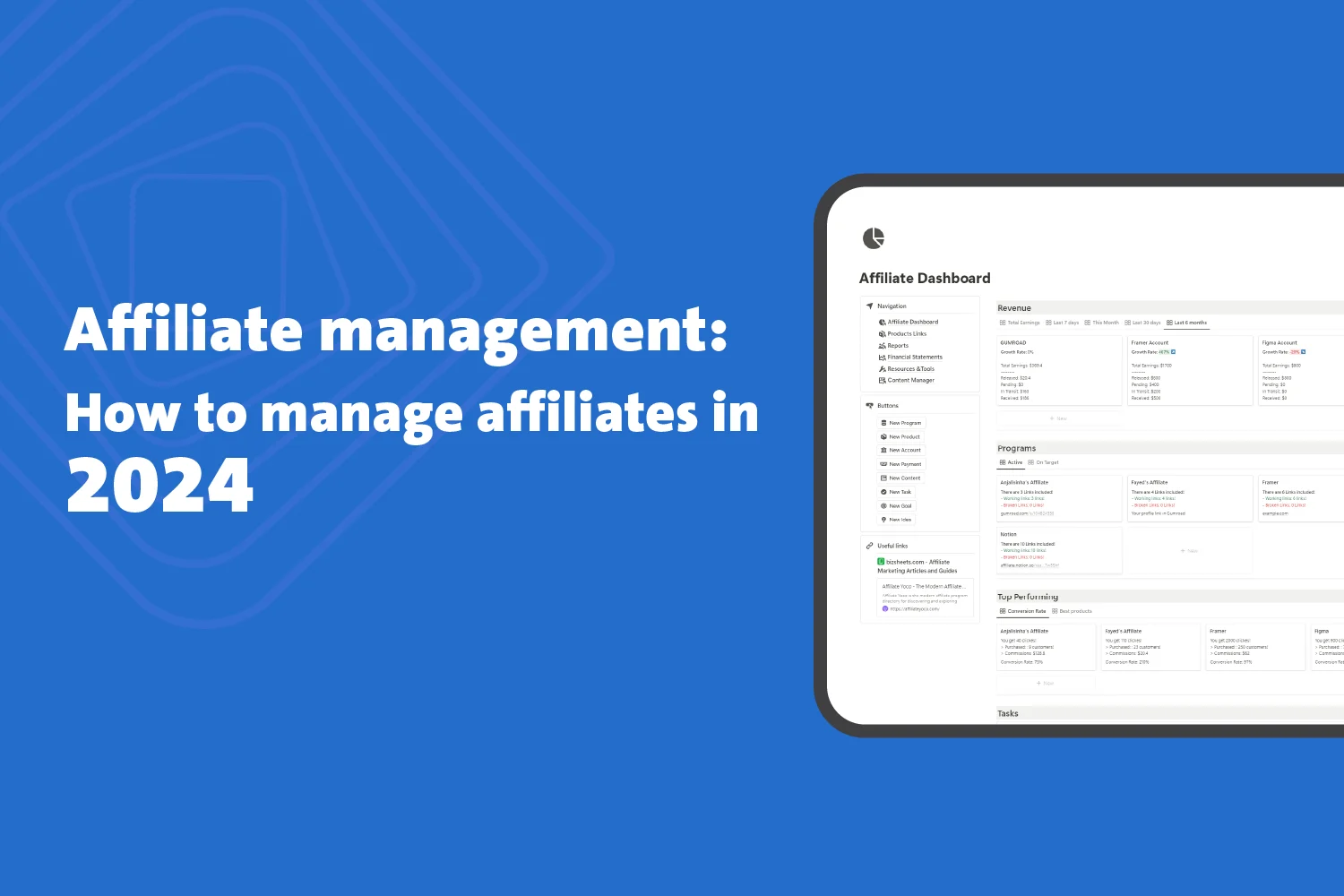Affiliate manager guide - how-to use the notion template - fayed - fayedtion
