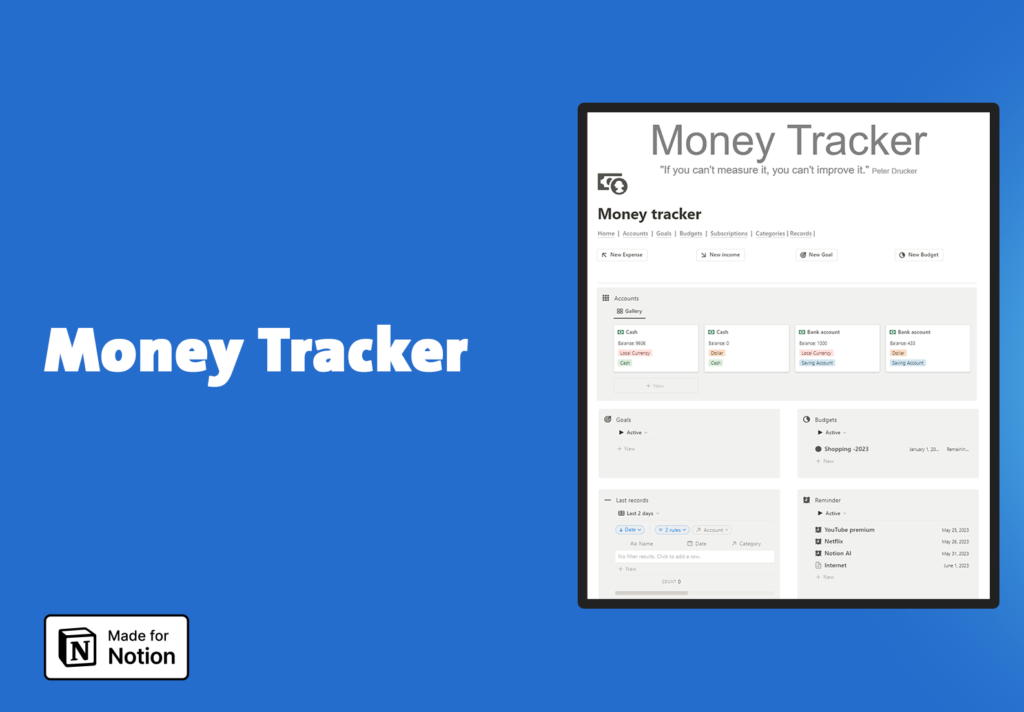 Money Tracker - finance - template - fayed - fayedtion