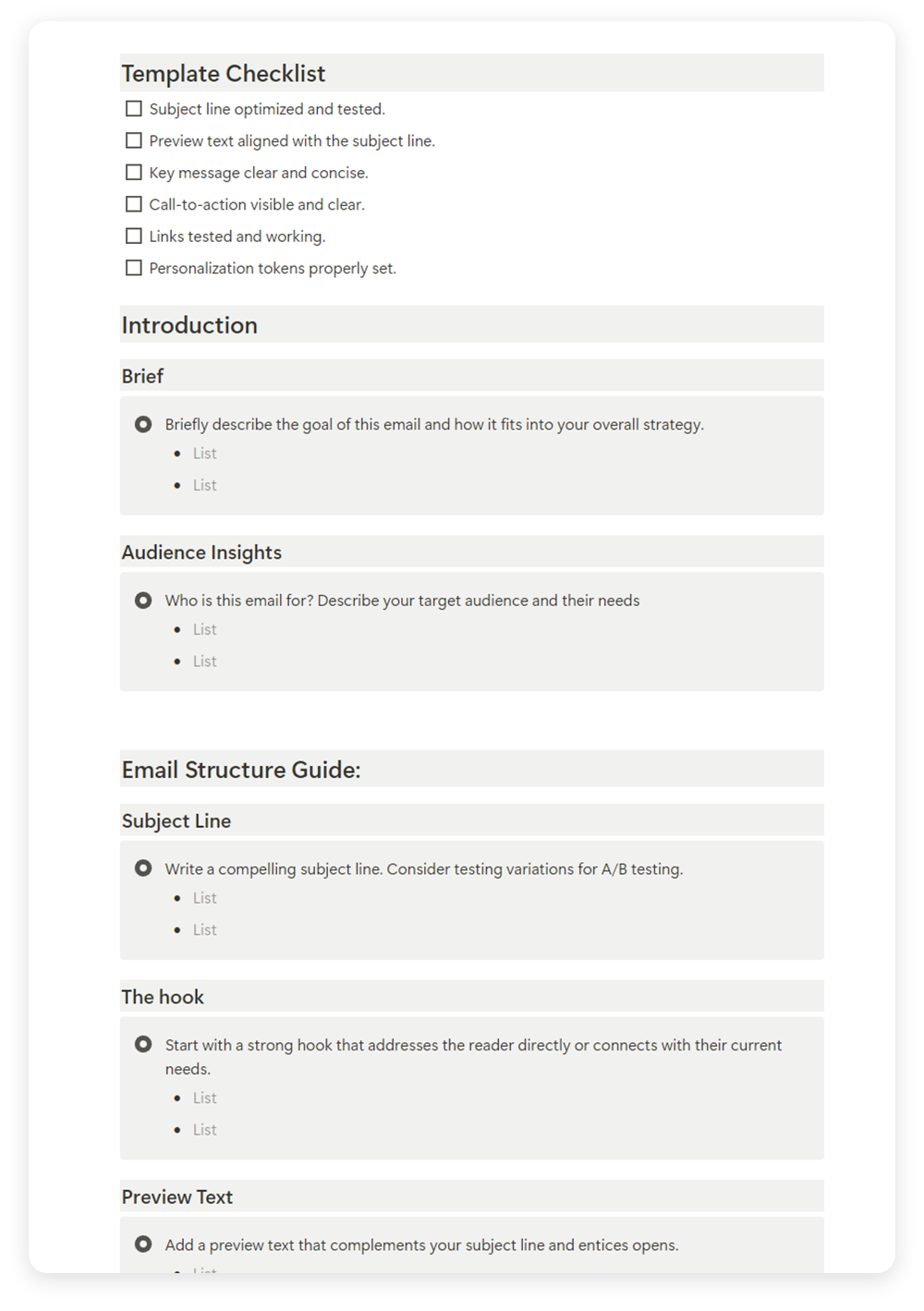 Email marketing too planner - inside email list page - notion template- fayed - fayedtion