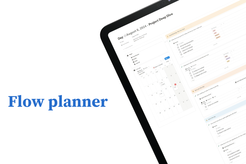 Flow planner - best notion template - fayed - fayedtion
