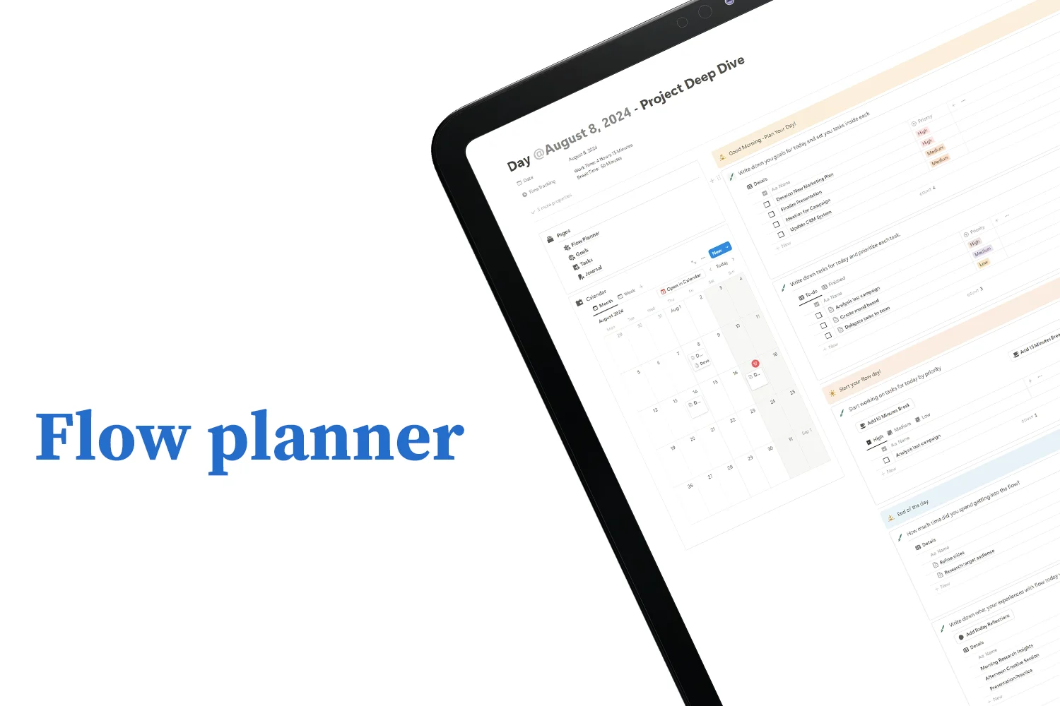 Flow Planner - tablet preview - fayed - fayedtion