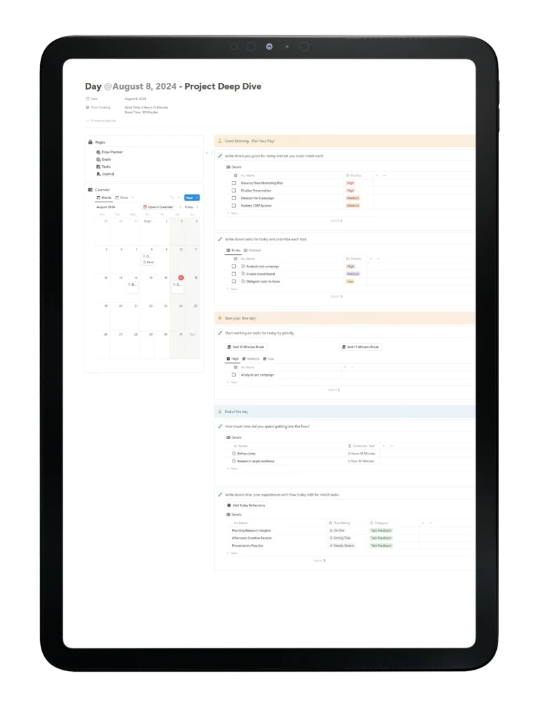 Flow planner - notion template- fayed- fayedtion