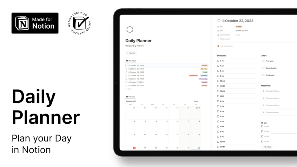 Daily planner - best notion template - fayed - fayedtion
