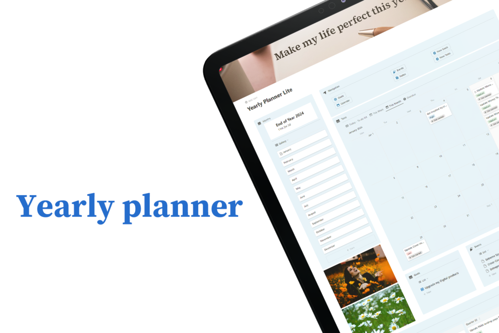 Yearly planner - best notion template - fayed - fayedtion
