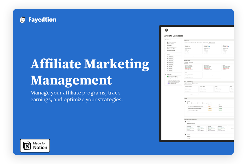 Affiliate Marketing Management -notion-template-fayed-fayedtion