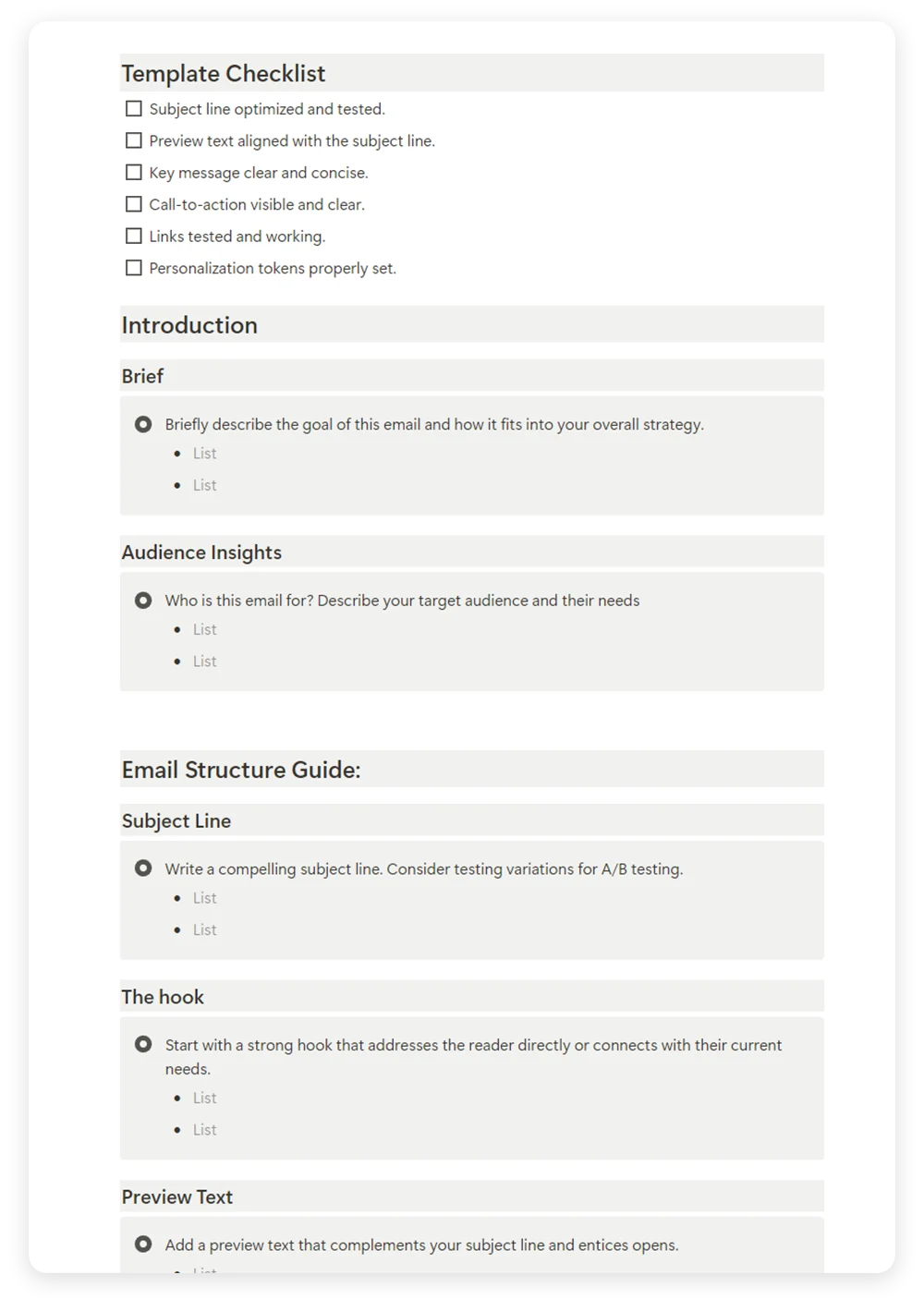 Email marketing too planner - inside email list page - notion template- fayed - fayedtion