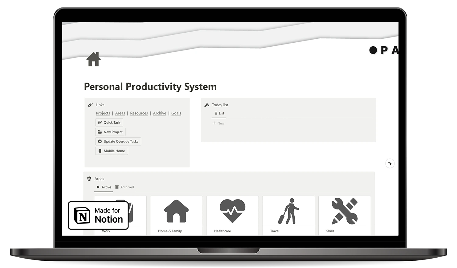 Personal productivity system - laptop preview - notion template - fayed - fayedtion