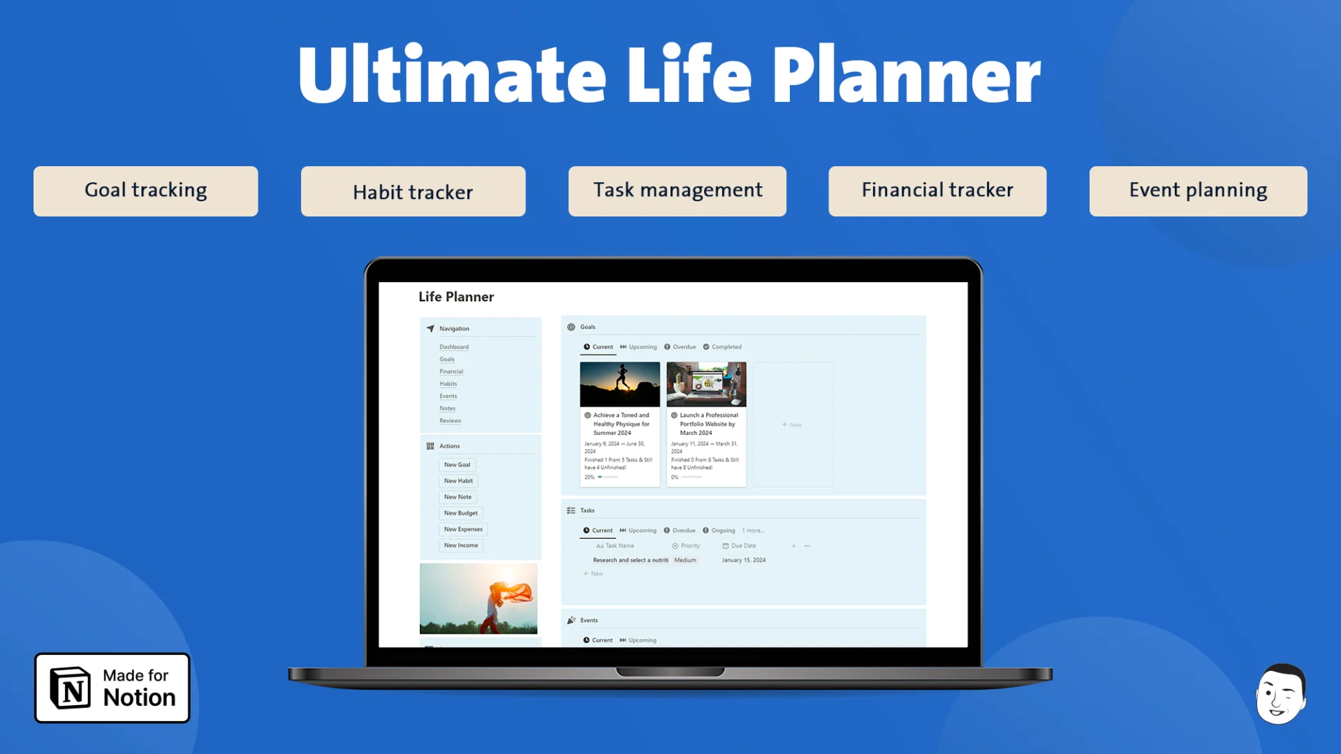 Ultimate life planner - cover - notion template - fayed - fayedtion