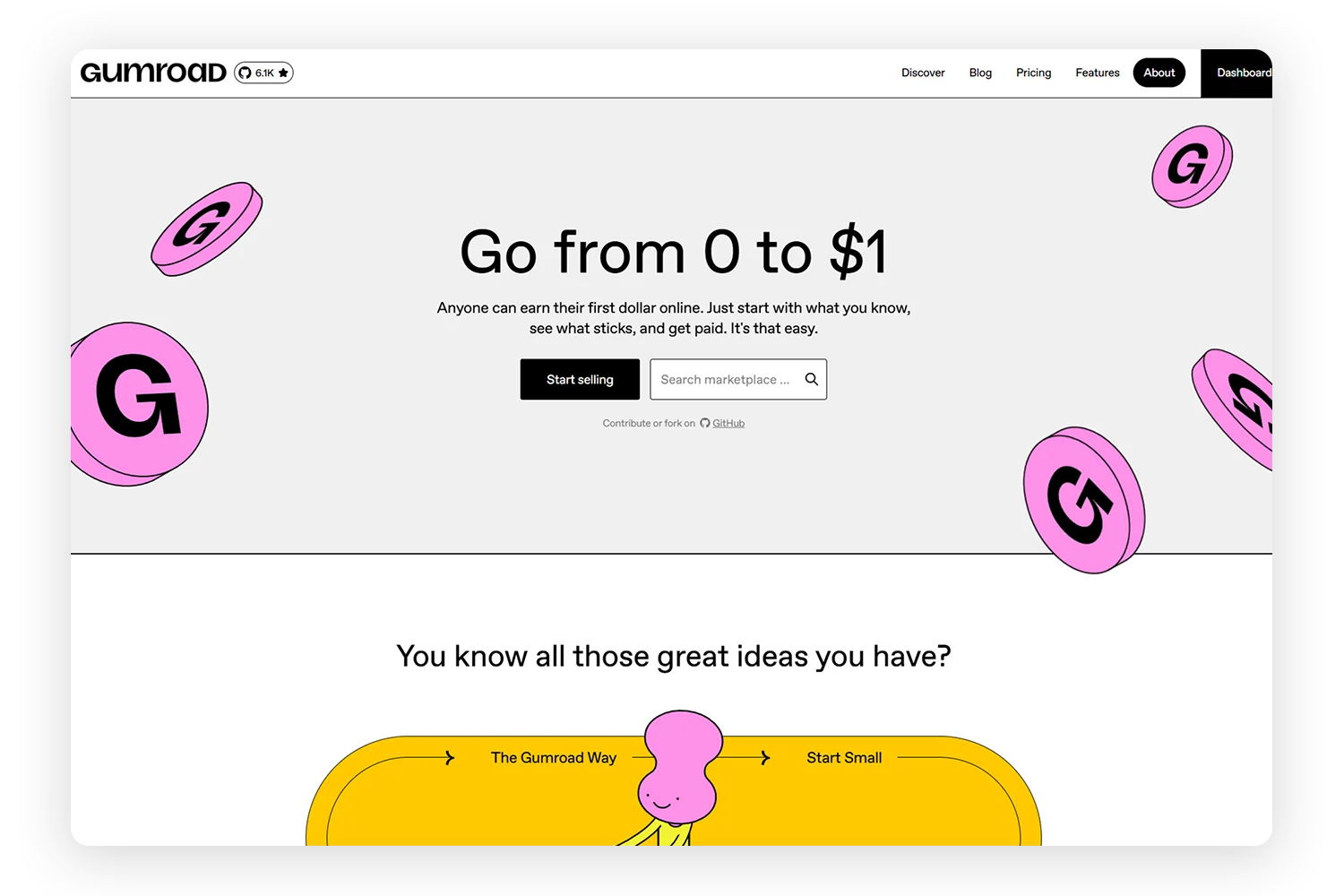 Gumroad Affiliate Program website preview