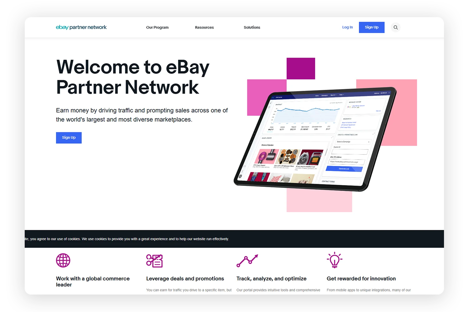 eBay Partner Network website preview