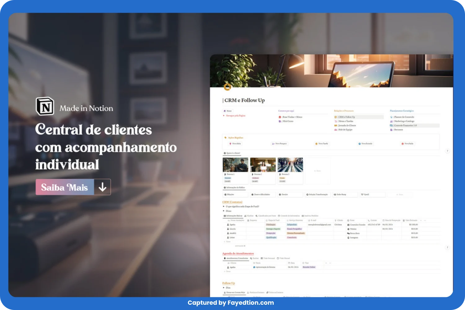CRM e Follow Up - Notion Template Pt-Br captured by fayed - fayedtion