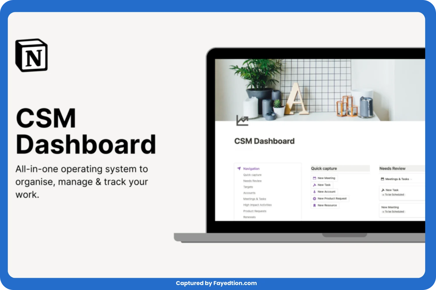 CSM Dashboard in Notion captured by fayed - fayedtion