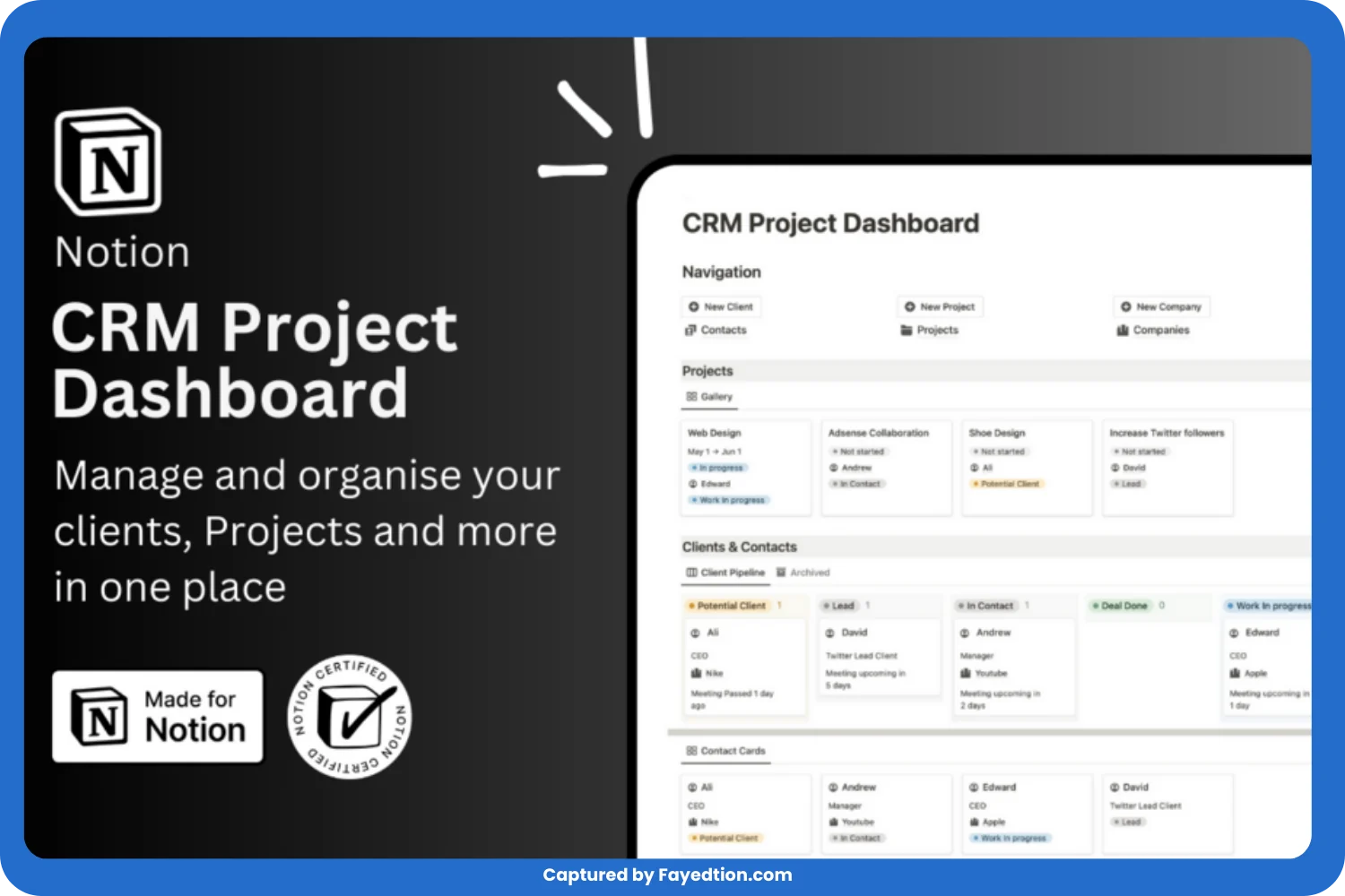 Notion CRM Manager captured by fayed - fayedtion