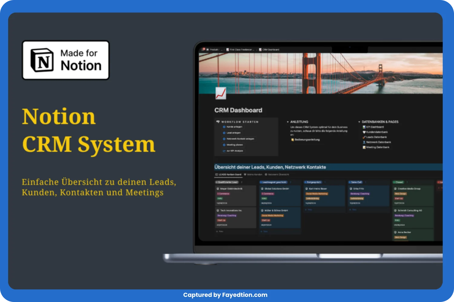 Notion CRM System for Freelancers captured by fayed - fayedtion