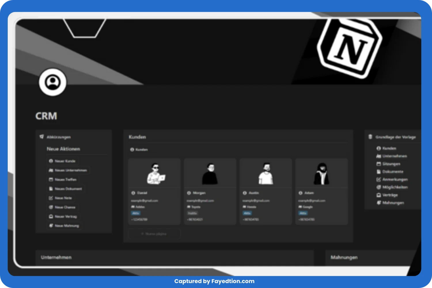 Notion Complete CRM Template captured by fayed - fayedtion