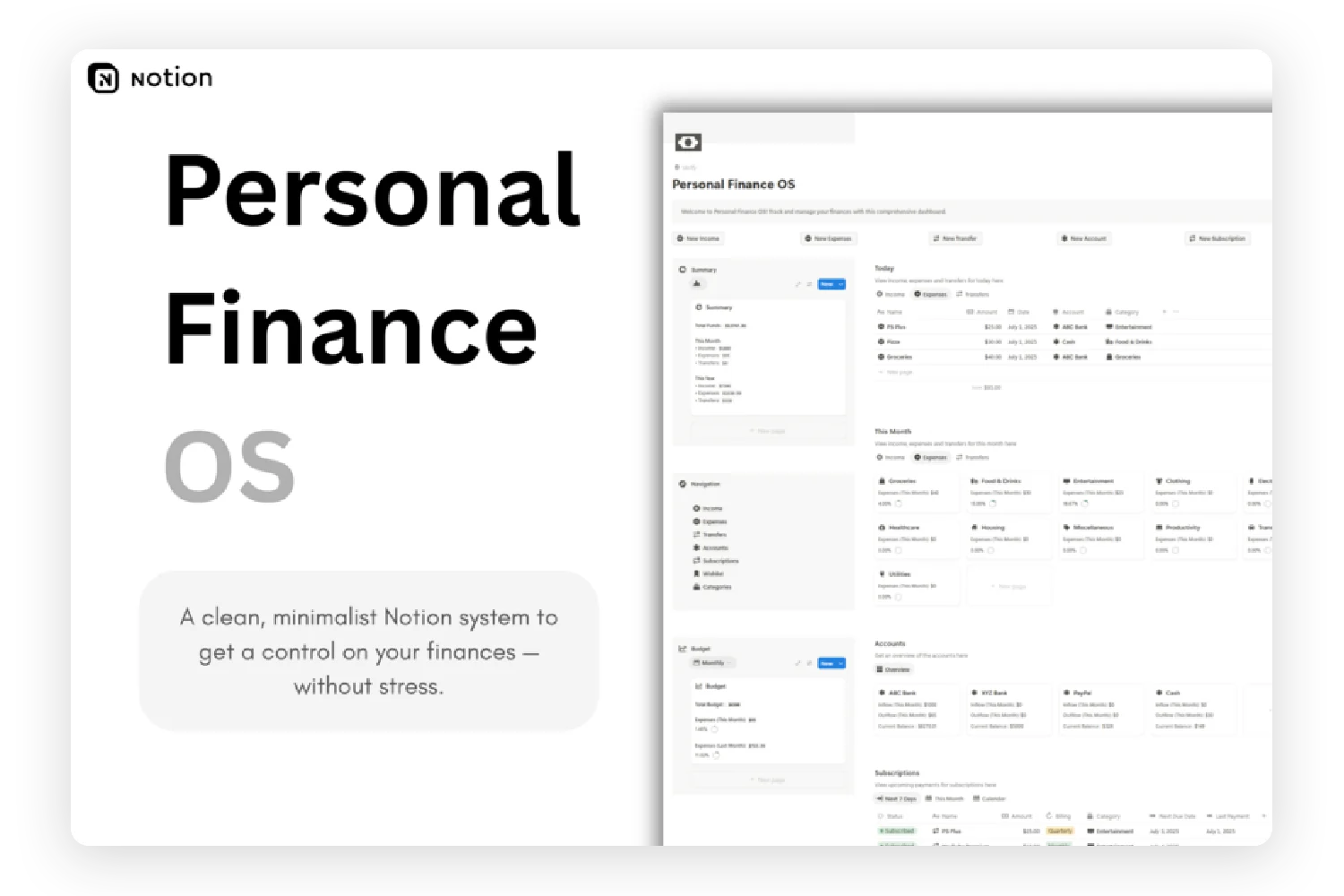 Notion Finance OS - Personal Finance Dashboard