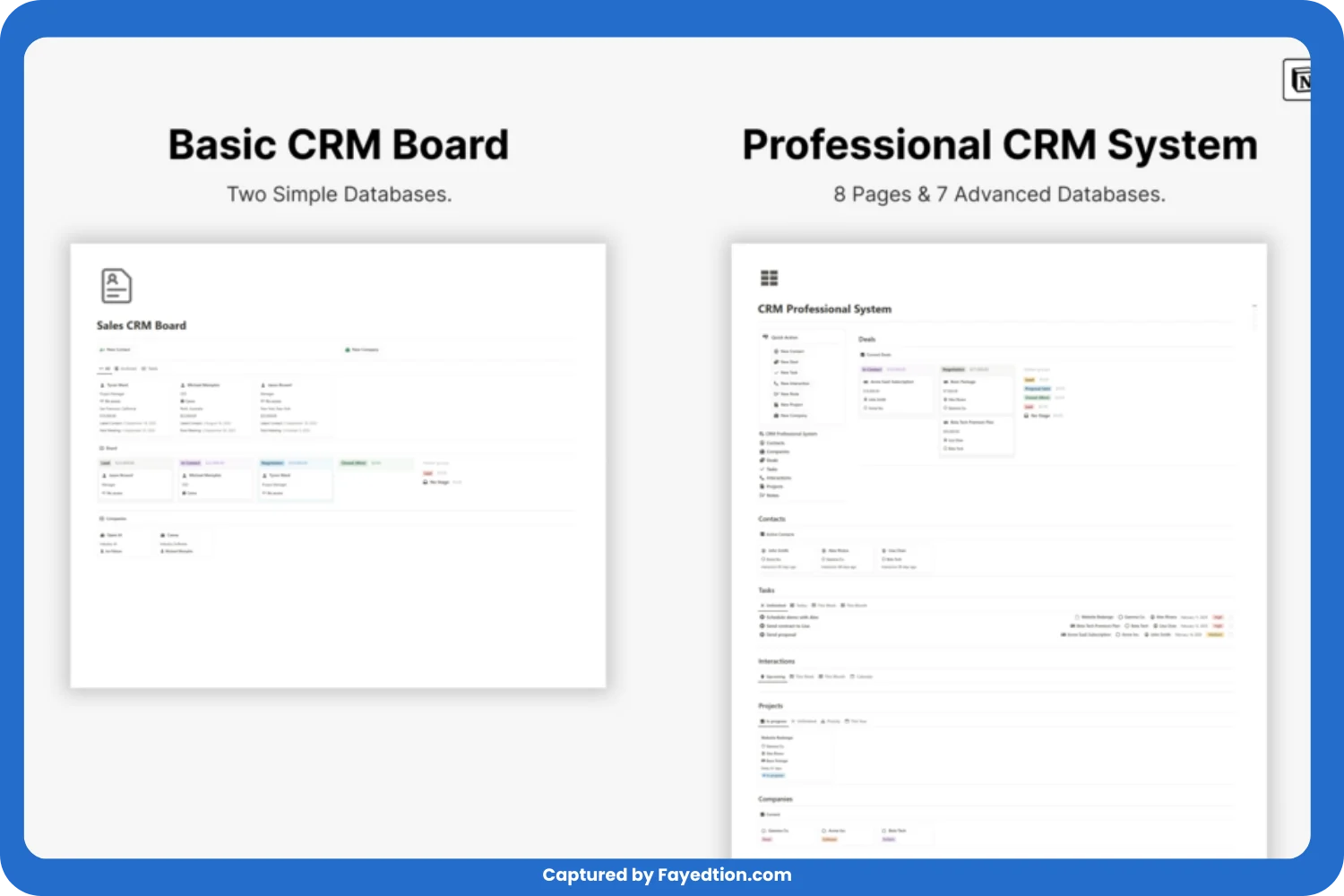 Notion Sales CRM Board captured by fayed - fayedtion