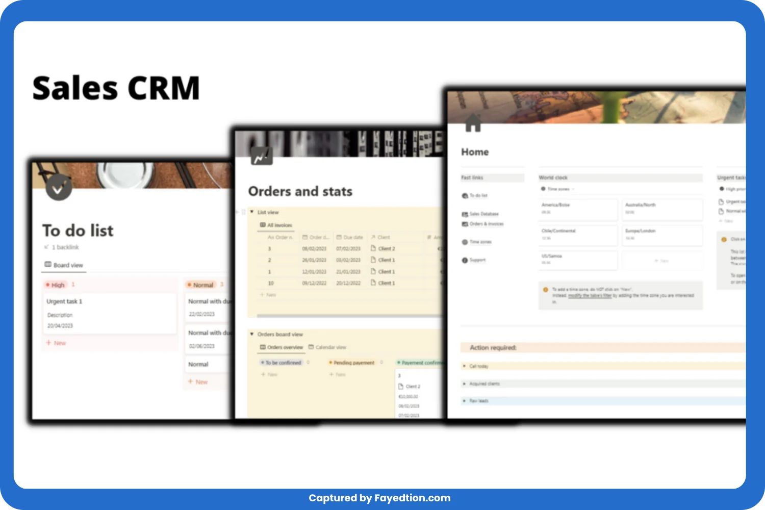 Notion Sales CRM Template captured by fayed - fayedtion