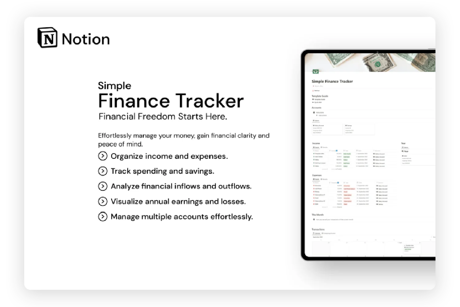 Simple Notion Finance Tracker
