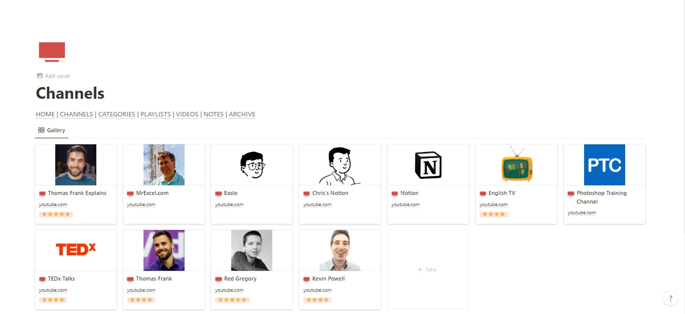 Preview of YouTube manager - notion template - fayed - fayedtion