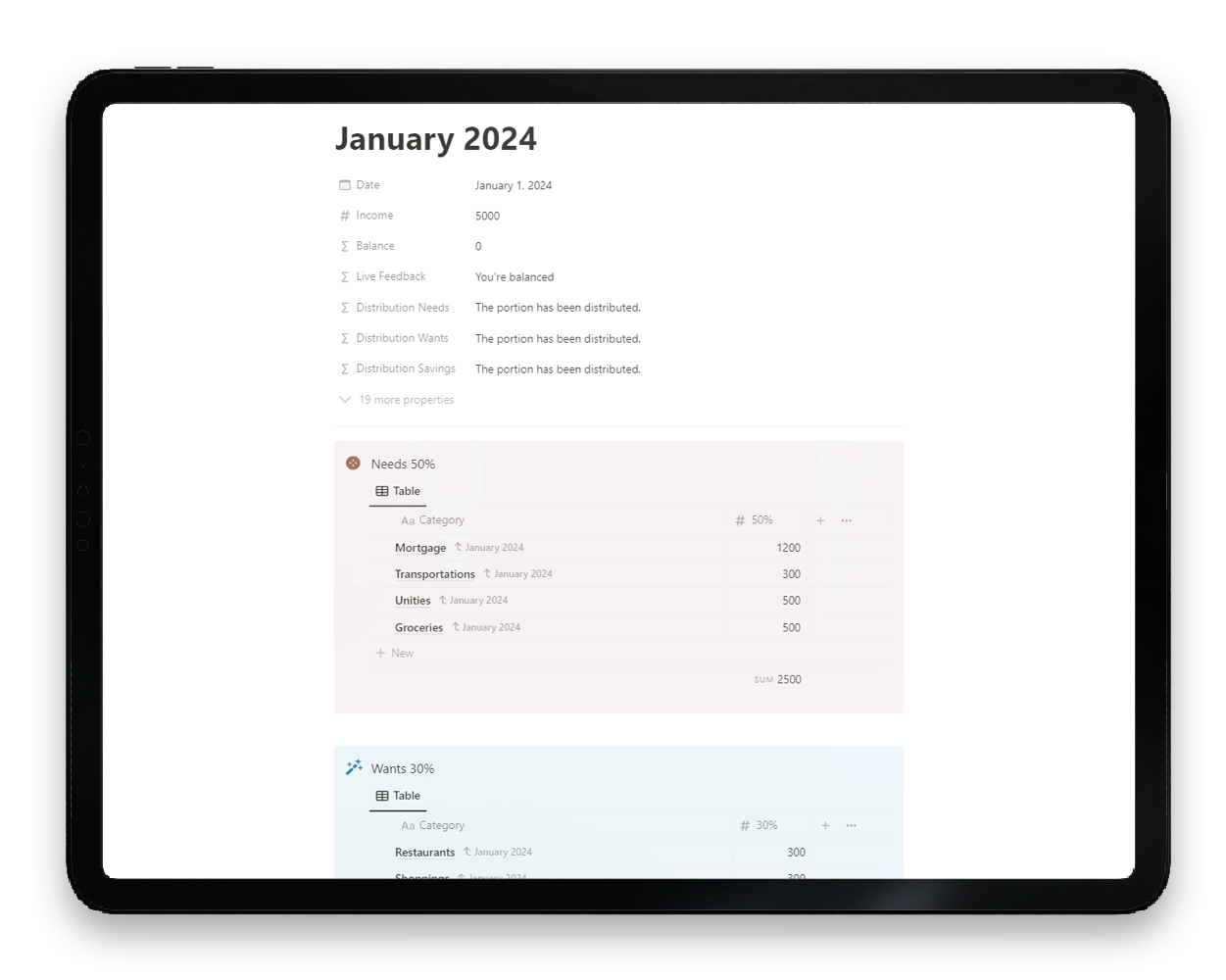 Smart Budget Template Preview tablet - fayed - fayedtion