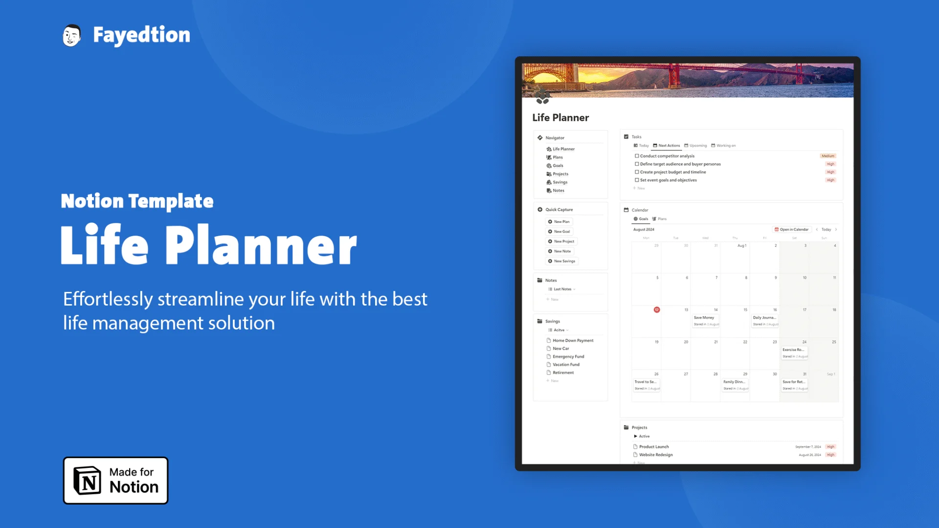 Free Notion Life Planner | Fayed - Fayedtion