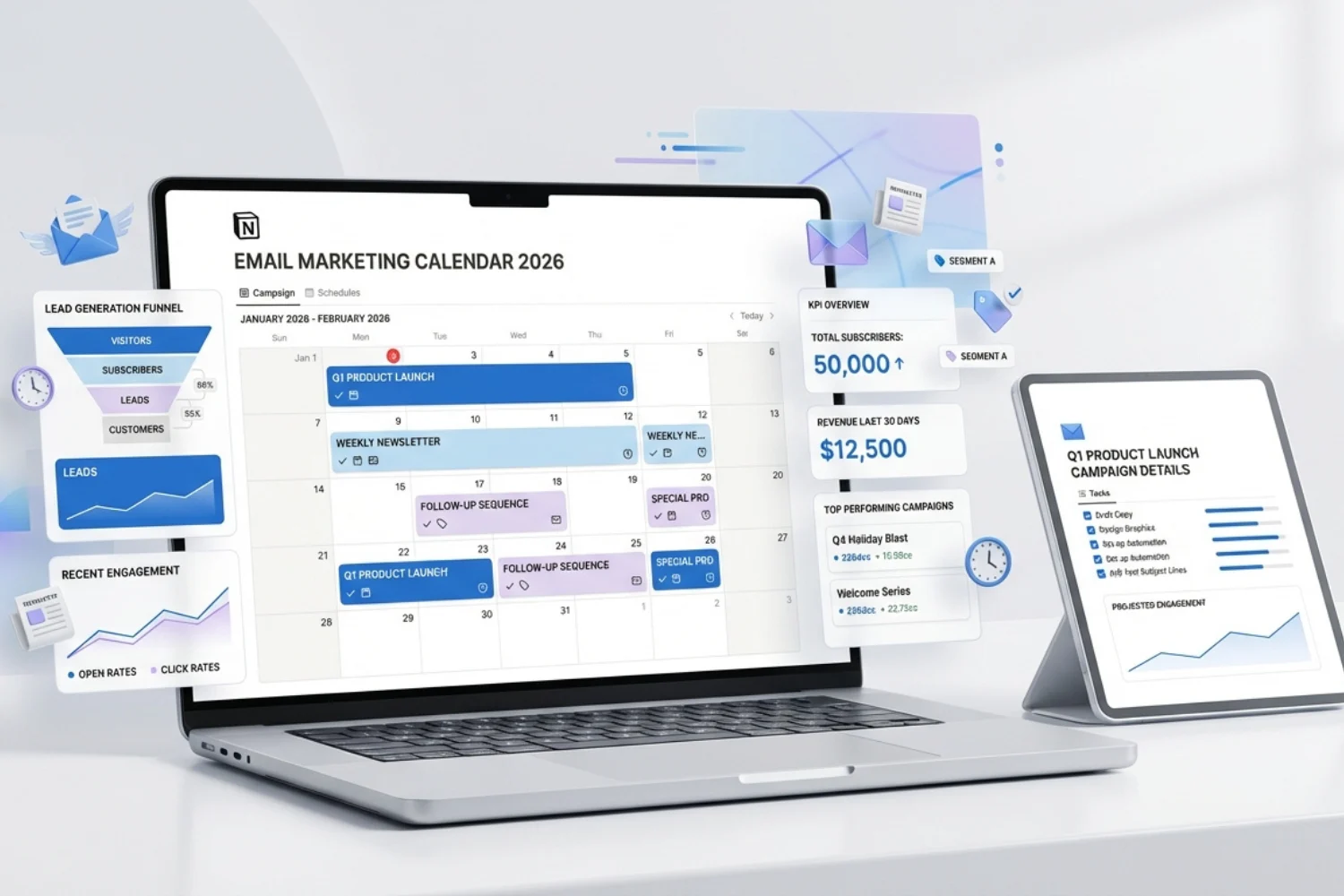 how to create email marketing calendar in notion