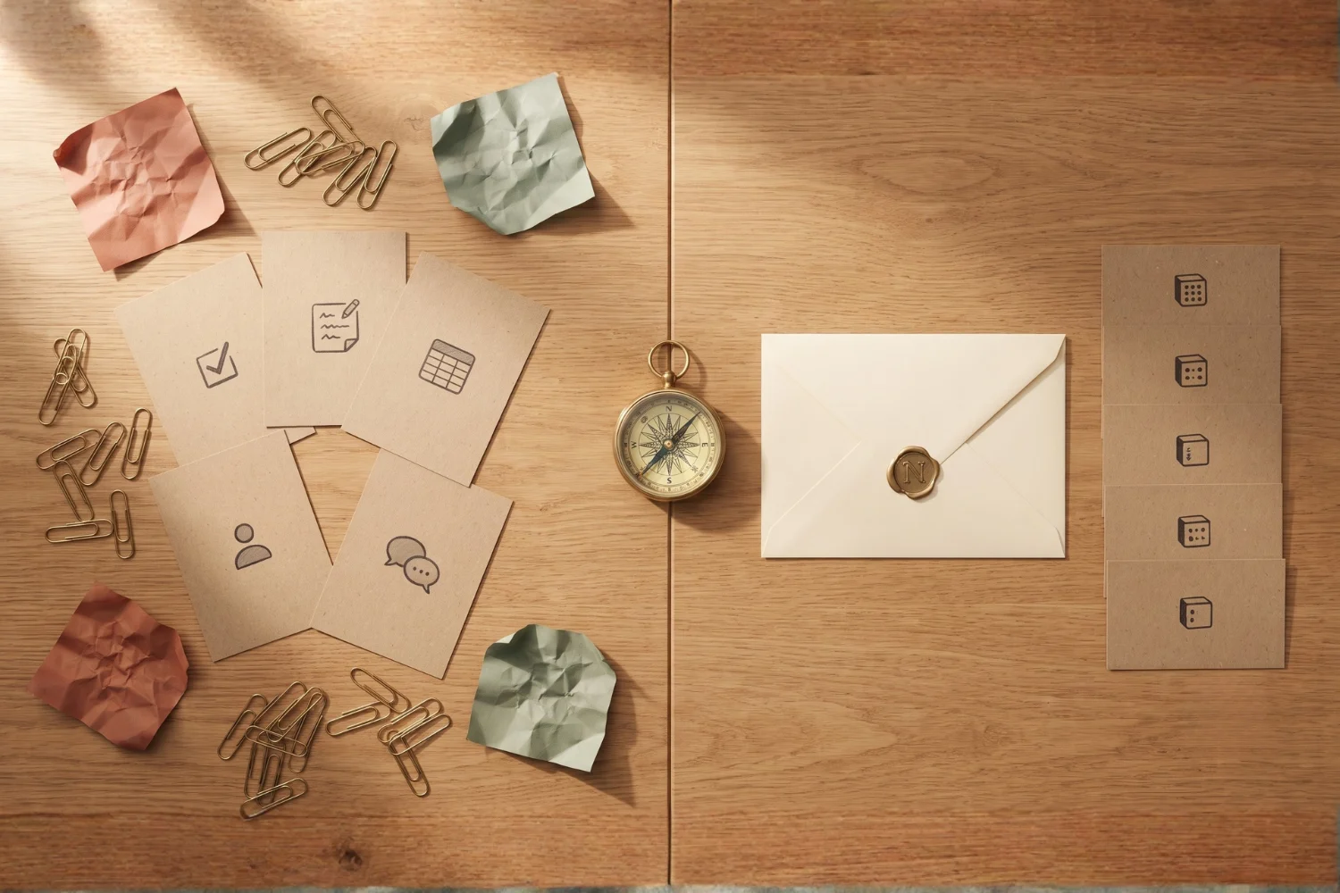 Side-by-side comparison of Notion workspace versus scattered business Notion vs. Scattered Tools on a split screen