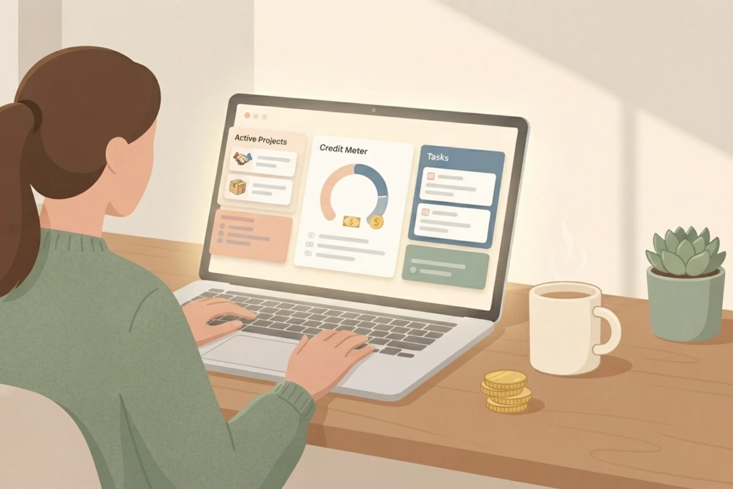 Notion AI credits dashboard showing 300 free monthly credit balance, per-agent usage, and $10 credit pack purchase option